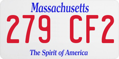 MA license plate 279CF2