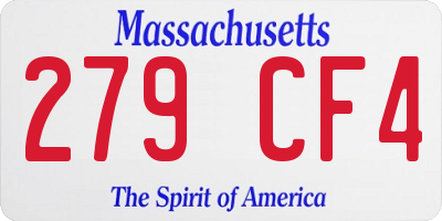 MA license plate 279CF4