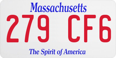 MA license plate 279CF6