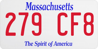 MA license plate 279CF8