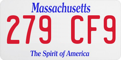 MA license plate 279CF9