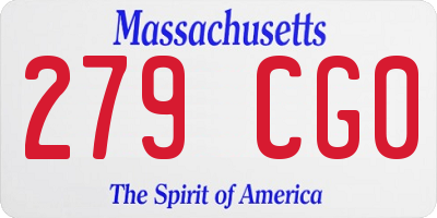 MA license plate 279CG0