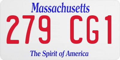 MA license plate 279CG1