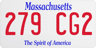 MA license plate 279CG2