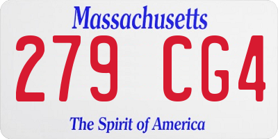 MA license plate 279CG4
