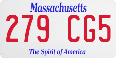 MA license plate 279CG5