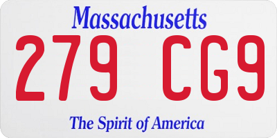 MA license plate 279CG9