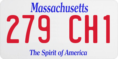 MA license plate 279CH1