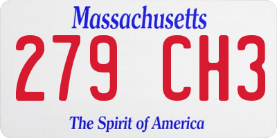 MA license plate 279CH3