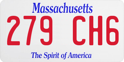 MA license plate 279CH6