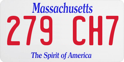 MA license plate 279CH7