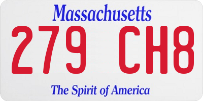MA license plate 279CH8