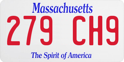 MA license plate 279CH9