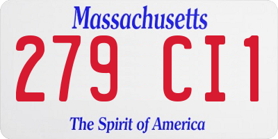 MA license plate 279CI1