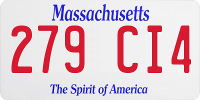 MA license plate 279CI4