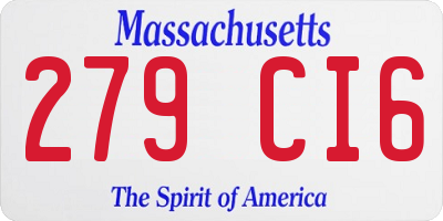 MA license plate 279CI6