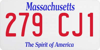 MA license plate 279CJ1