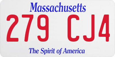 MA license plate 279CJ4