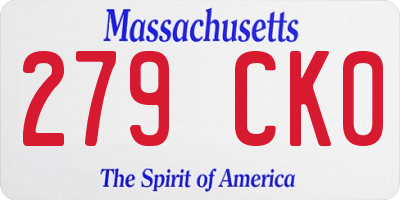 MA license plate 279CK0