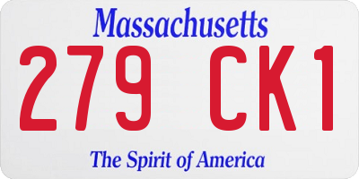 MA license plate 279CK1