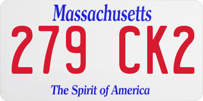 MA license plate 279CK2