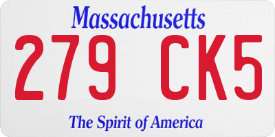 MA license plate 279CK5
