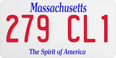 MA license plate 279CL1
