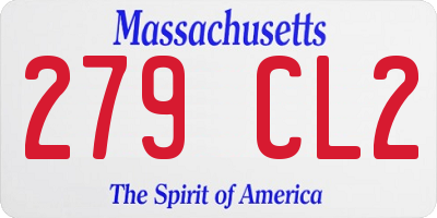 MA license plate 279CL2
