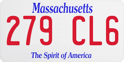 MA license plate 279CL6