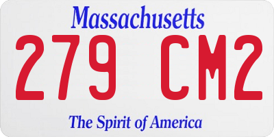 MA license plate 279CM2