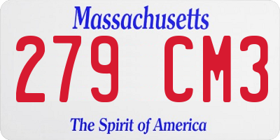MA license plate 279CM3