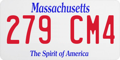 MA license plate 279CM4