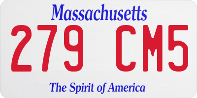 MA license plate 279CM5