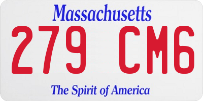 MA license plate 279CM6
