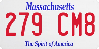 MA license plate 279CM8