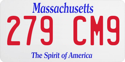 MA license plate 279CM9