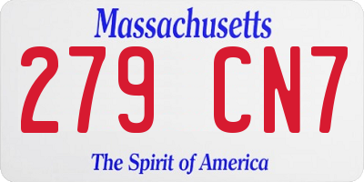 MA license plate 279CN7