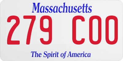 MA license plate 279CO0