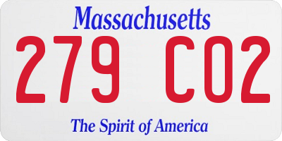 MA license plate 279CO2
