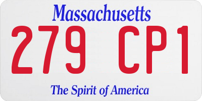 MA license plate 279CP1
