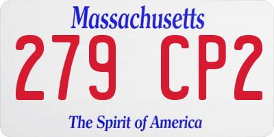 MA license plate 279CP2