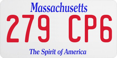 MA license plate 279CP6