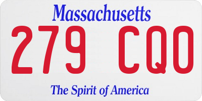 MA license plate 279CQ0