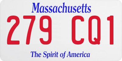 MA license plate 279CQ1