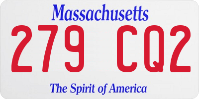 MA license plate 279CQ2