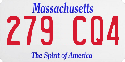 MA license plate 279CQ4