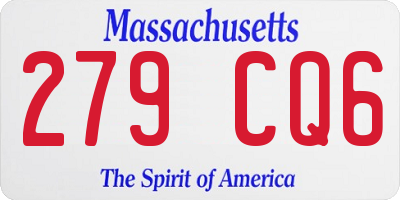 MA license plate 279CQ6