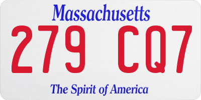 MA license plate 279CQ7