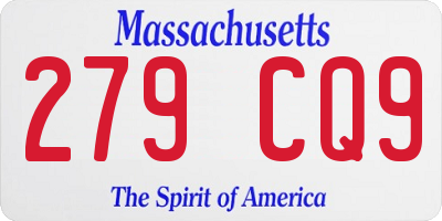 MA license plate 279CQ9