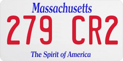 MA license plate 279CR2